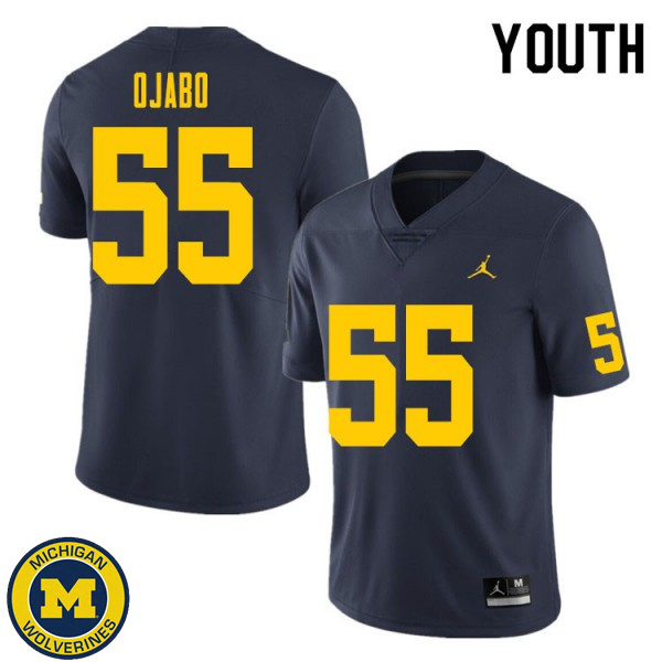 Youth University of Michigan #55 David Ojabo Navy High School Jersey